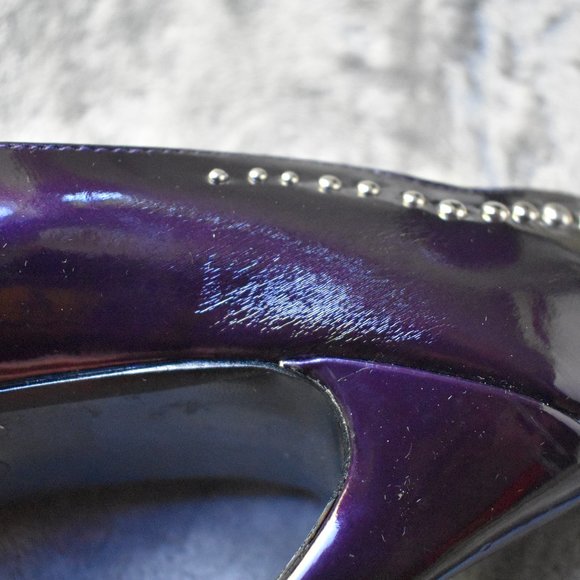 Purple Bolaro Heels with Silver Stud Detail Size 8 - Picture 4 of 13